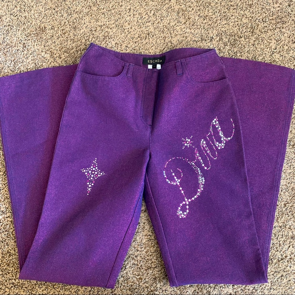 Escada Diva crystal embellished purple jeans